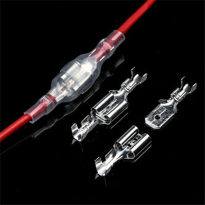 4.8mm and 6.3mm Crimp Terminal with Insulating Sleeve and Wire Female Spade Quick Splice Assortment Kit