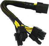 Female to Dual PCI-E PCI Express 8pin 6+2 Pin Braided Sleeved Cables Male Power Cable Wire