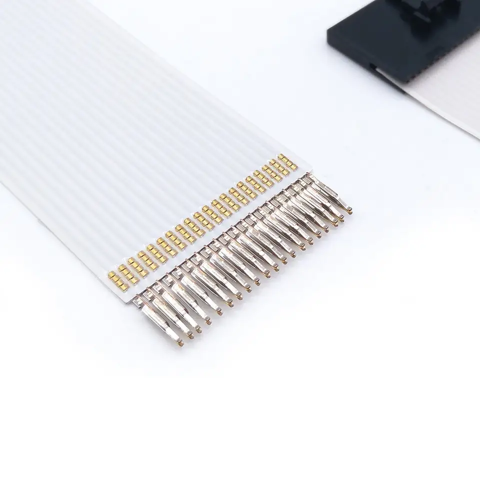 Custom 1.27mm 20p FFC Wire Harness Gold Plated Contact FFC Cable