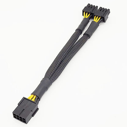 Manufacturer Supply Fully Covered GPU New 8pin to Double 6+2pin Female Converted PC Video Card Power Cable