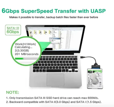 USB 3.0 to SATA Hard Drive Adapter Cable Converter for HDD SSD