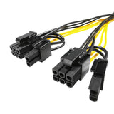 PCI-Express PCI-E 8pin to Dual 2 X GPU 8 (6+2) Pin VGA Graphics Video Card Power Cable 18AWG