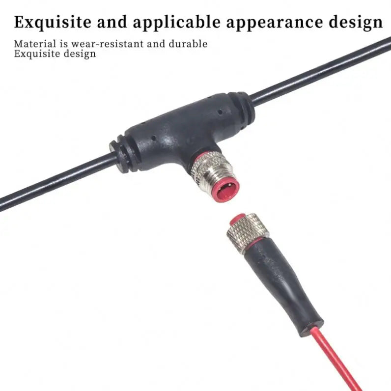 3 way T type wire molded electrical connectors cable T connector Outdoor LED light Waterproof Connector wire harness