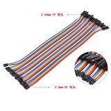 40Pin Dupont color cable 2.0mm to 2.54mm female to female plug 1Pin to 2Pin