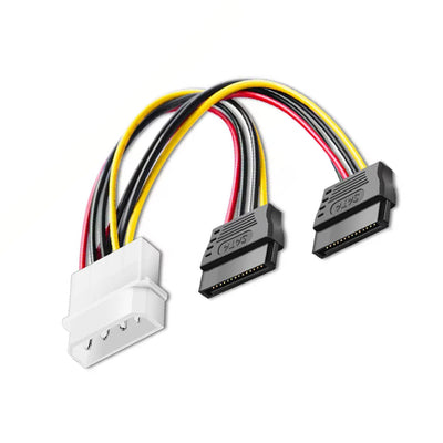 Molex 4Pin to 2x SATA 15Pin Power Adapter Cable for HDD