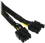 Female to Dual PCI-E PCI Express 8pin 6+2 Pin Braided Sleeved Cables Male Power Cable Wire