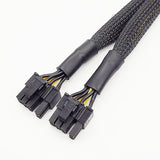 Manufacturer Supply Fully Covered GPU New 8pin to Double 6+2pin Female Converted PC Video Card Power Cable