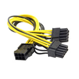 PCI-Express PCI-E 8pin to Dual 2 X GPU 8 (6+2) Pin VGA Graphics Video Card Power Cable 18AWG