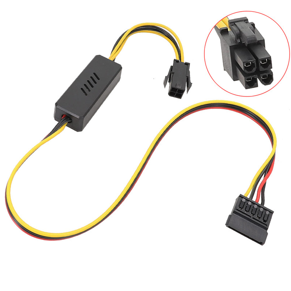 6Pin GPU to SATA Power Cable 12V to SATA / Large 4Pin Hard Drive Adapter