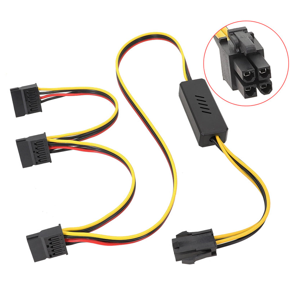 6Pin GPU to SATA Power Cable 12V to SATA / Large 4Pin Hard Drive Adapter