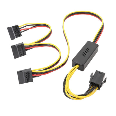 6Pin GPU to SATA Power Cable 12V to SATA / Large 4Pin Hard Drive Adapter