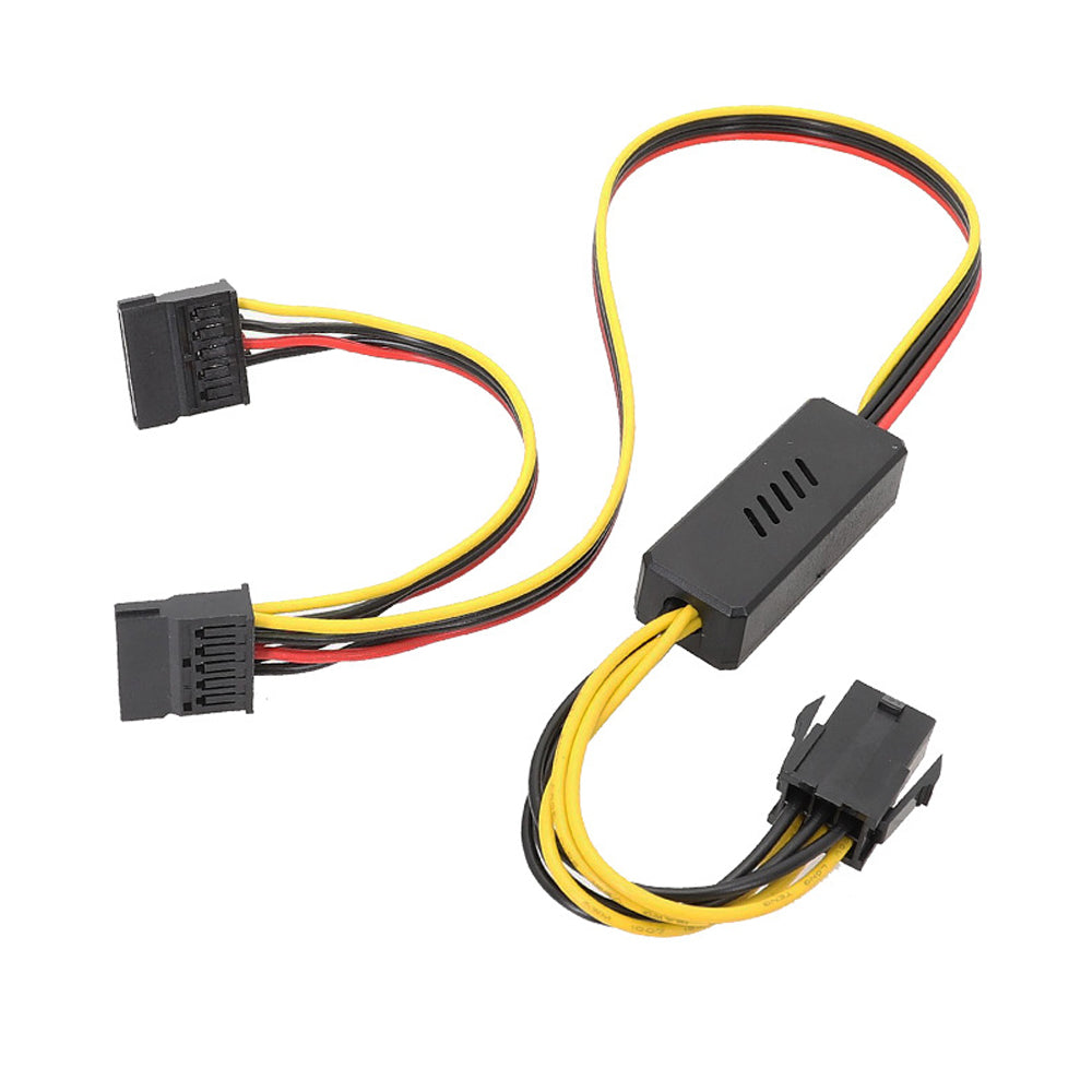 6Pin GPU to SATA Power Cable 12V to SATA / Large 4Pin Hard Drive Adapter