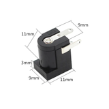 5.5X2.1mm DC-005 Black DC Power Jack Socket DC Connectors Supply Barrel-Type Right Angle PCB Mount Terminal