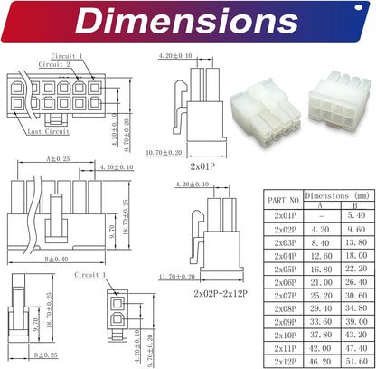 Molex 4.2mm Terminal Wire Cable Connector Kit Compatible with Molex 5557 5559 Mini-Fit Male Female Connection