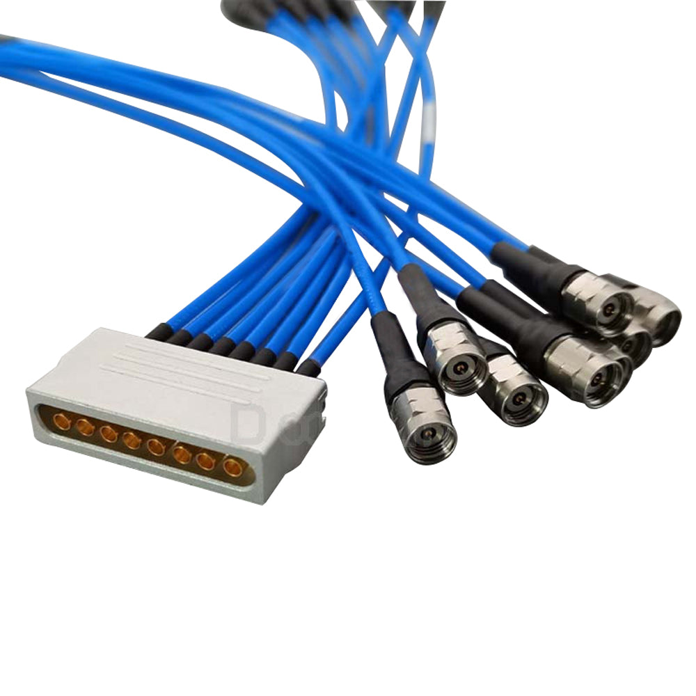 50GHz 8-Channel Microwave Test Harness 2.4mm MXP Multi-Port RF Cable with 1x8 Connector
