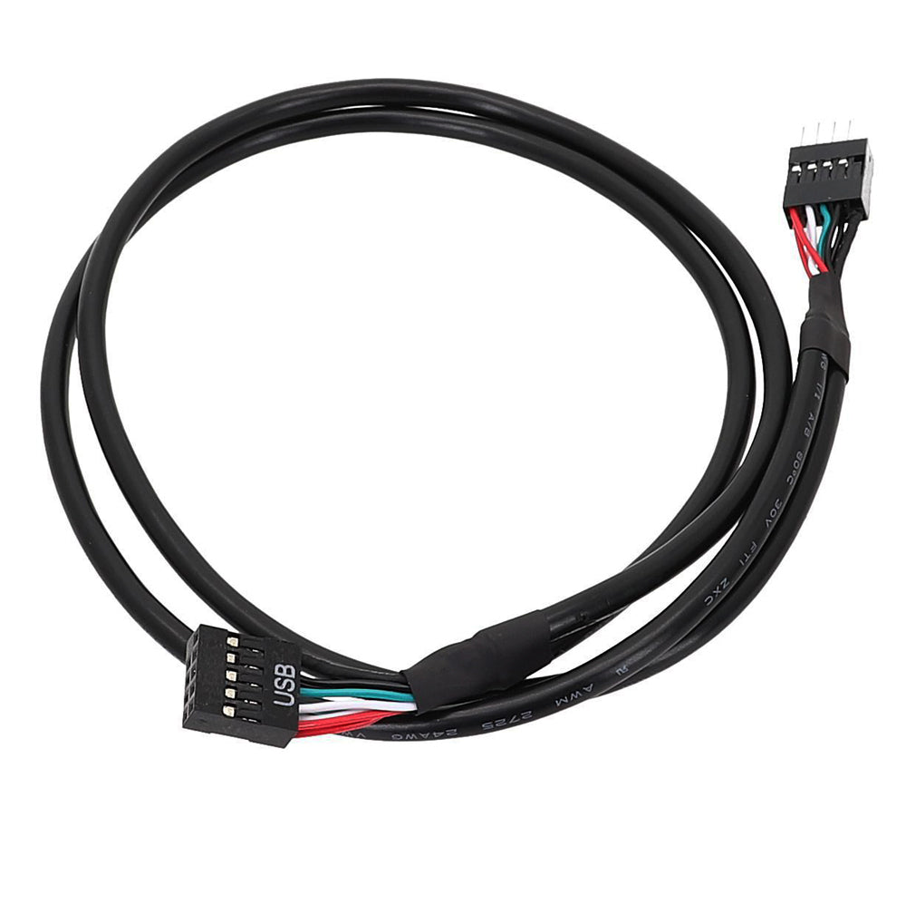 Black Shielded 9Pin USB 2.0 Internal Header Extension Cable for Motherboard