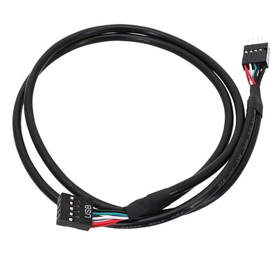 Black Shielded 9Pin USB 2.0 Internal Header Extension Cable for Motherboard
