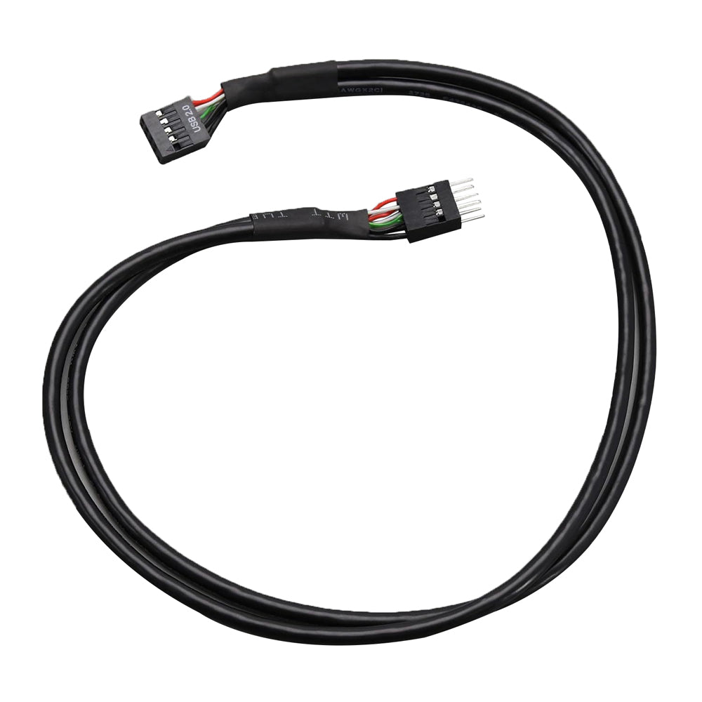 Black Shielded 9Pin USB 2.0 Internal Header Extension Cable for Motherboard
