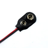 9V Battery Buckle Cable Black Leather With Lead T Type Terminal Connection Wire