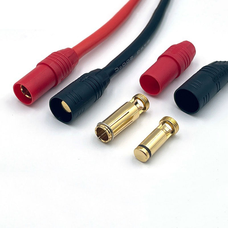 Amass AS150 Gold Plated Banana Plug 7mm Male Or Female Anti Spark Connector Wire Anti Arcing Cable for High Voltage Battery Red Black