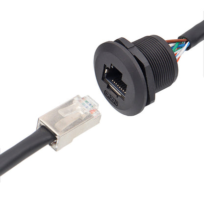 CAT6 Plug to EP RJ45 Female Back Mount Receptacle Cable for Ethernet Network Connector