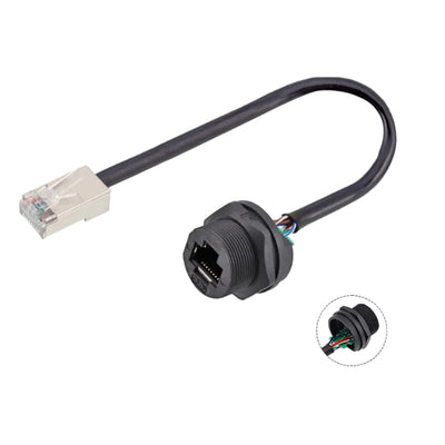 CAT6 Plug to EP RJ45 Female Back Mount Receptacle Cable for Ethernet Network Connector