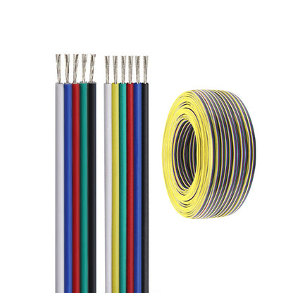 Color Flexible Silicone Bonded Cable 30-16AWG 6Pin Electrical Wire for LED Light Wire Harness