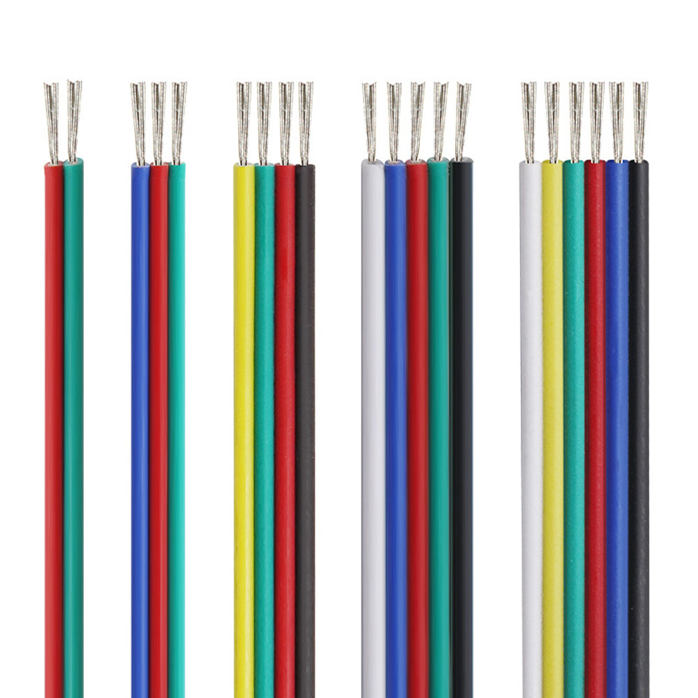 Color Flexible Silicone Bonded Cable 30-16AWG 6Pin Electrical Wire for LED Light Wire Harness
