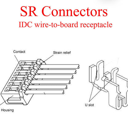 Custom 06sr-3s 6 Pin Rectangular Receptacle Connector IDC Cable Terminal Harness Wire