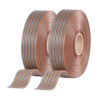 Custom UL2651 28AWG 1.27mm Pitch Flat Ribbon Cable Rainbow Wire Harness
