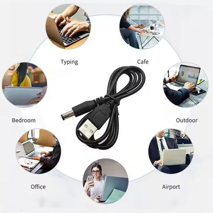 DC 5521 Power Supply Setup Charger 5v to 12v USB Cable