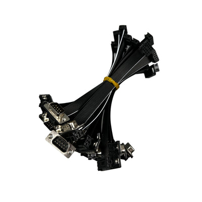 DIDC-DB9 Male connector to 2.54 2*5P IDC Black Flat Ribbon Cable Crimp Terminal Wire