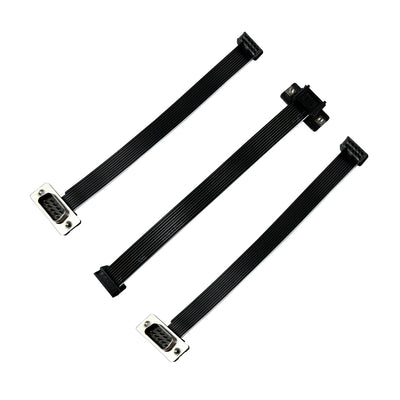 DIDC-DB9 Male connector to 2.54 2*5P IDC Black Flat Ribbon Cable Crimp Terminal Wire