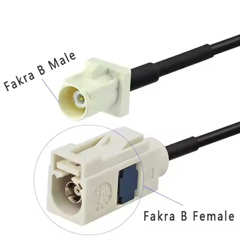 Car Radio Antenna Extension Cable Fakra B White Female Jack to Jack Pigtail Cable RG174