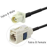 Car Radio Antenna Extension Cable Fakra B White Female Jack to Jack Pigtail Cable RG174