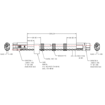 Fakra+2 Jack to Fakra+2 Jack Adapter Wire Power Connector Cable Z key Code