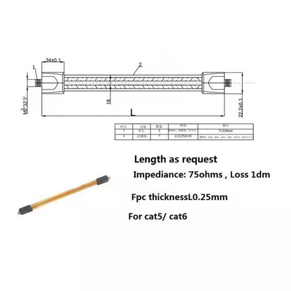 Flexible flat network cable FPC RJ45 ultra-thin Cat5 ribbon Ethernet cable