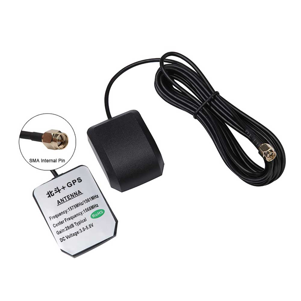 GPS + Beidou Dual Band Active Antenna SMA Male 28dB Gain with 3M Cable for Car Navigation