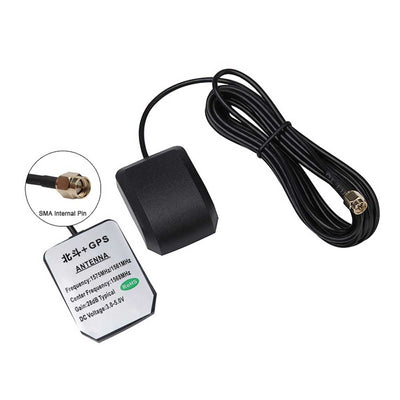 GPS + Beidou Dual Band Active Antenna SMA Male 28dB Gain with 3M Cable for Car Navigation