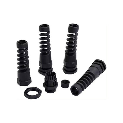 PG7 PG9 PG11 IP68 Waterproof Nylon Cable Joints Strain Relief Flex Spiral Cable Glands