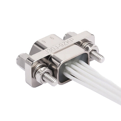 J30J Series 9 Core Miniature Rectangular Connector with AFR-250 High Temperature Cable
