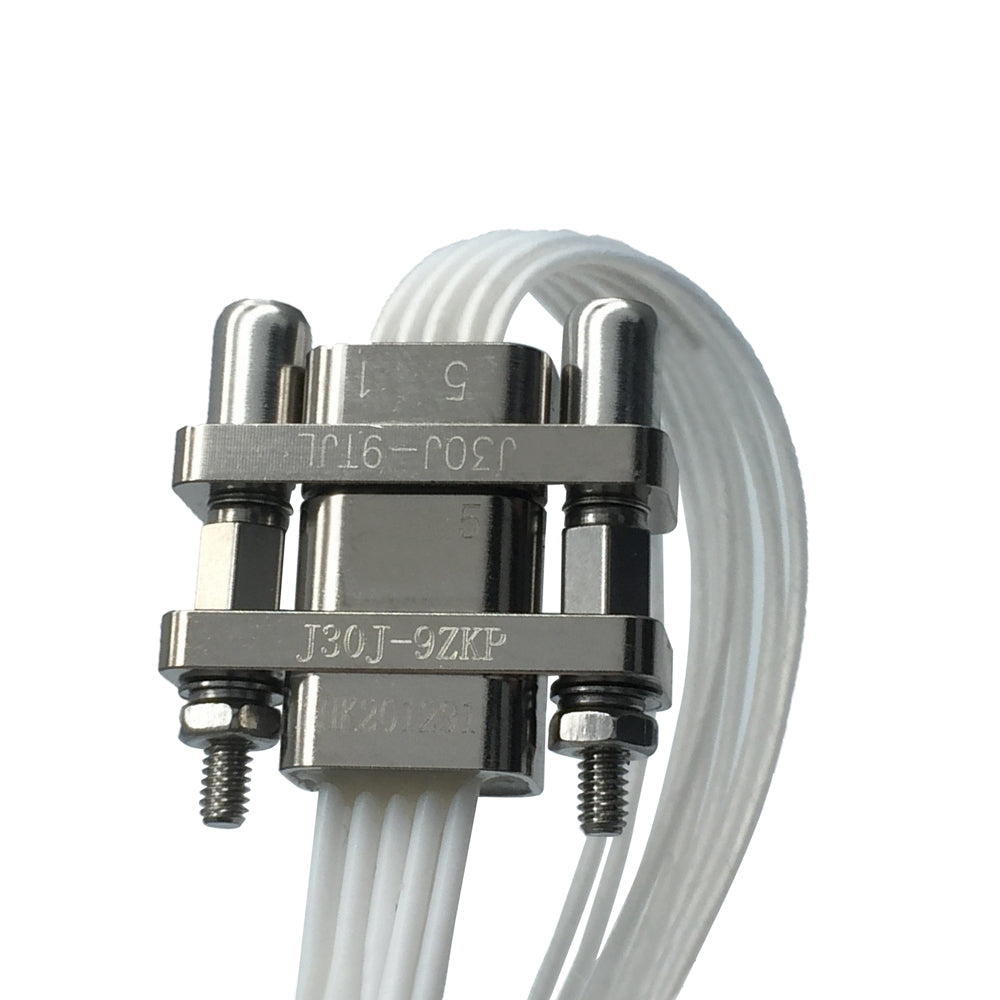 J30J Series 9 Core Miniature Rectangular Connector with AFR-250 High Temperature Cable