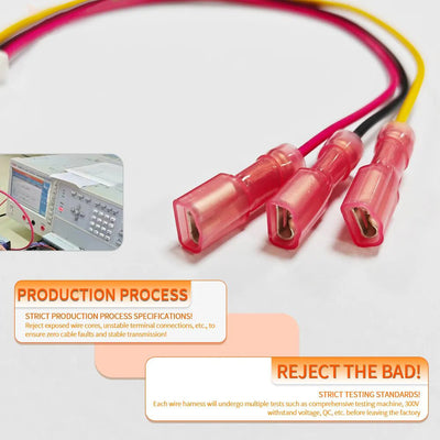JST XH 2.54mm Connector Cable to 250 Crimp 6.3mm Terminal with Red Nylon Sheath