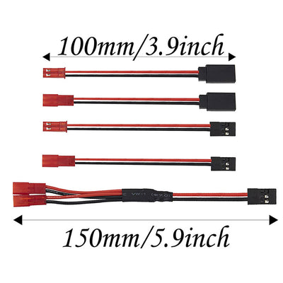 Силиконовый кабель JST-JR 20AWG для удлинителя рулевого механизма, внутренний клеммный жгут для дрона.