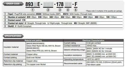 Kel-8925e-050-179-F IDC Socket Connector