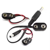 Low voltage copper rechargeable battery snaps to DC male 2.1 5.5mm converter power adapter cable