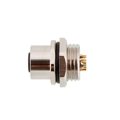 M12 Metal PCB Panel Mount Straight Pin Socket Waterproof IP67 Male Female Aviation Connector