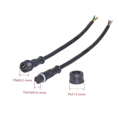 M12 waterproof cable 2-5 pin male and female plug wire car connector ip67 waterproof connector
