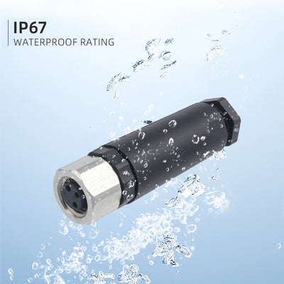 M8 Connector 3 4 Core Straight Male and Female Plug Screw 316L Stainless Steel Waterproof Aviation Plug