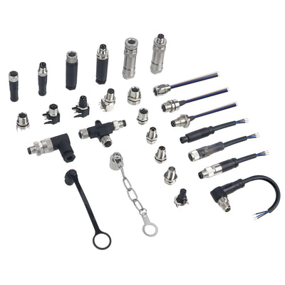 M8 Connector 3 4 Core Straight Male and Female Plug Screw 316L Stainless Steel Waterproof Aviation Plug